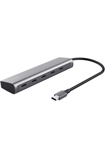 Trust Hub USB Halyx 5 x USB-C Gri