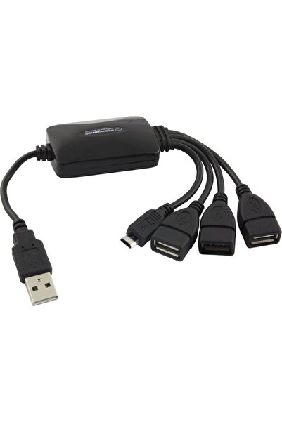 ESPERANZA Hub EA158 cu 4 porturi USB 2.0 - 3 x USB, 1 x microUSB.