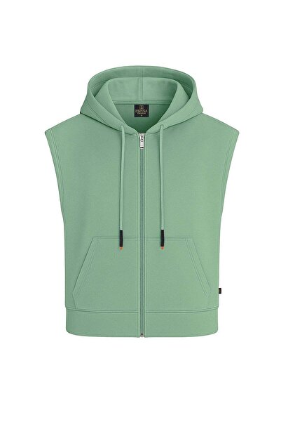 Espina Premium Women's sleeveless Hooded zippered basic sweat vest