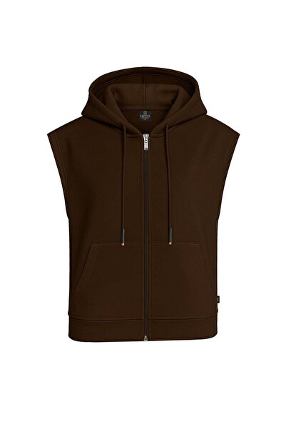 Espina Premium Women's sleeveless Hooded zippered basic sweat vest