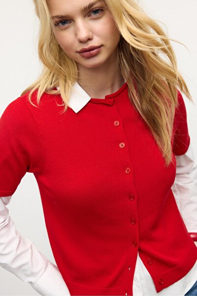 Stradivarius Hakim yaka düğmeli triko hırka