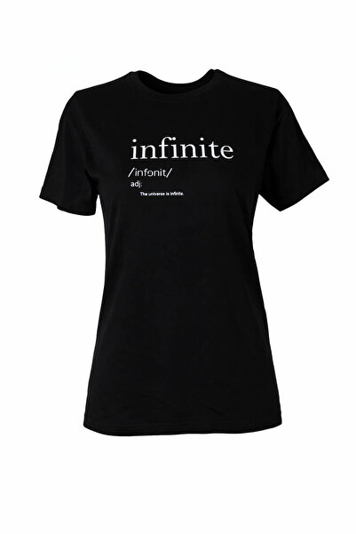 trender تي شيرت نسائي أسود برقبة دائرية من إنفينيت 26YDT1000017