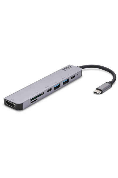 Savio AK-47 HUB MULTIFUNCȚIONAL USB Tip C 7 ÎN 1 HDMI, CARD SD & TF, USB 3.0,...