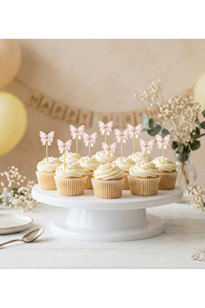 Ays Bridal Fiyonklu Kelebek Cupcake Kürdanı