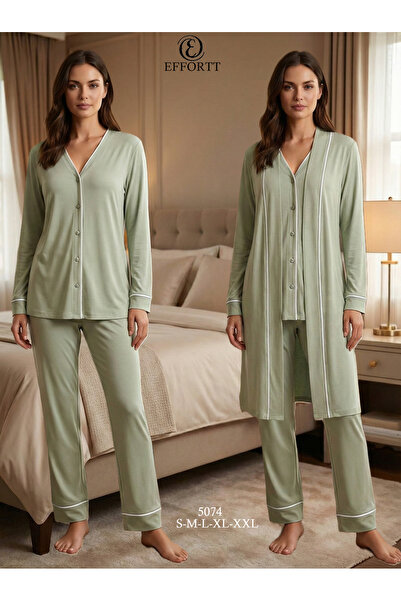 EM&FA TEKSTİL Pregnant Maternity Pajama Set with Robe