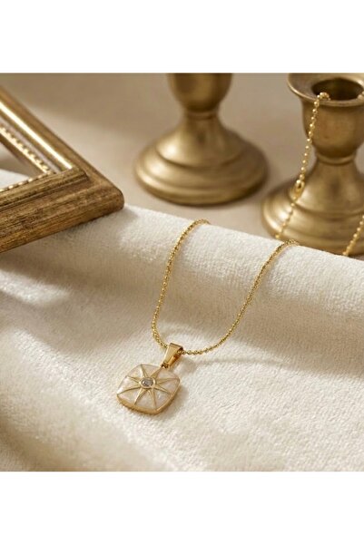 BEKLEMİN TAKILARI Xuping 14 K Renk Kare Plaka Kutup Yıldızı Figürlü Zirkon Ta...