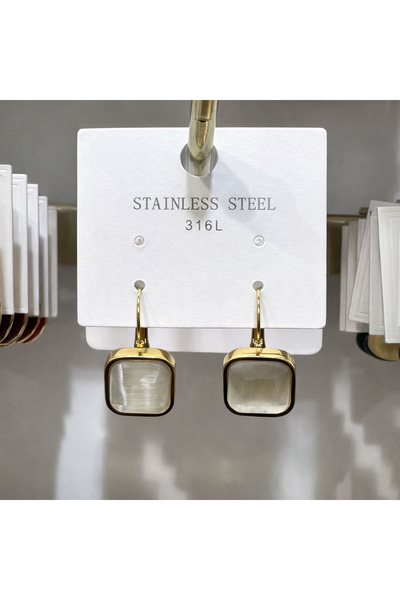 GLOW ACCESSORIES BAE Srainless Steel 316L Stainless Steel Dangle Mini Square ...