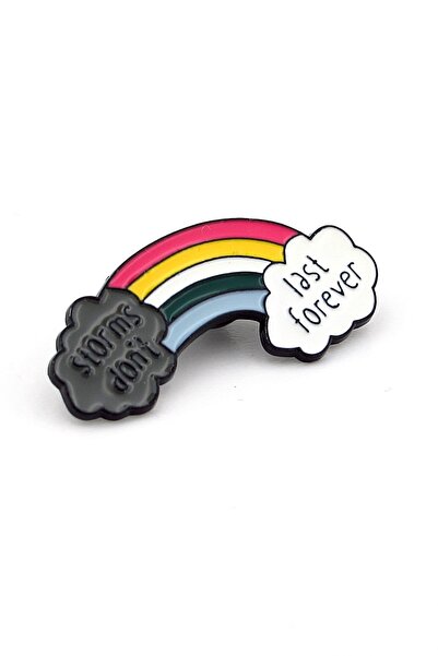 Gökkuşağı Pozitif Mesajlı Motto Pin Yaka Çanta Süsü Metal Rozet RX0057