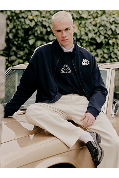 LC Waikiki Kappa Navy Blue Mock Neck Unisex Zippered Sweatshirt from Cc Colle...