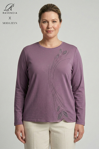 Ravencia Women's Drop Leaf Pattern Collar and Skirt Stone Embroidered Y Slit ...