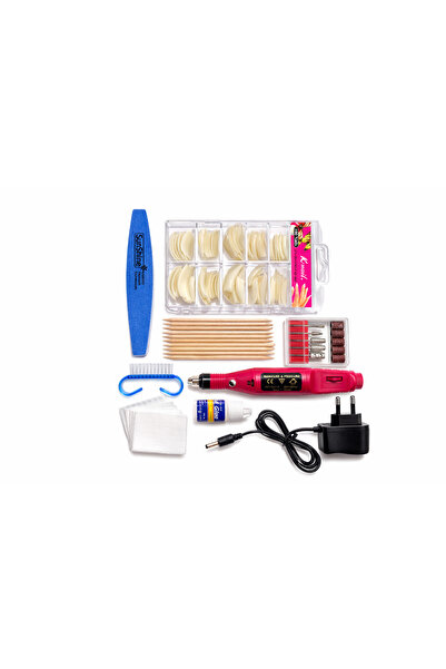 SUN Professional manicure & pedicure kit with electric drill, tips and comple...