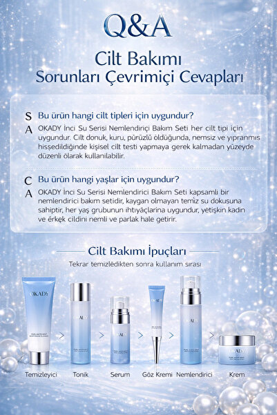 Mas Lord Pearl Water Spirit Nemlendirici Kore Cilt Bakım Seti – Aydınlatıcı, Yumuşatıcı ve Yoğun Nem