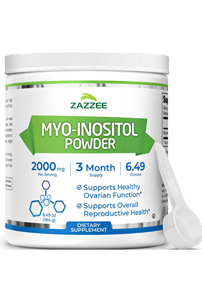 Zazzee Myo-Inositol Powder, 3 Month Supply, 92 Servings, 2000 mg per Serving,...