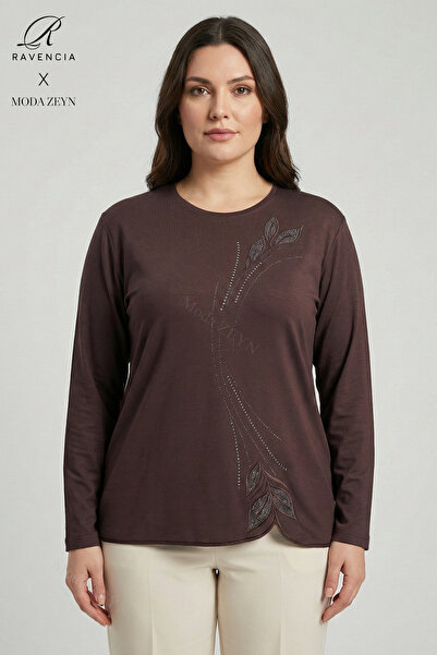 Ravencia Women's Drop Leaf Pattern Collar and Skirt Stone Embroidered Y Slit ...