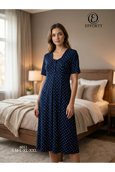 EM&FA TEKSTİL Maternity Short Sleeve Nightgown