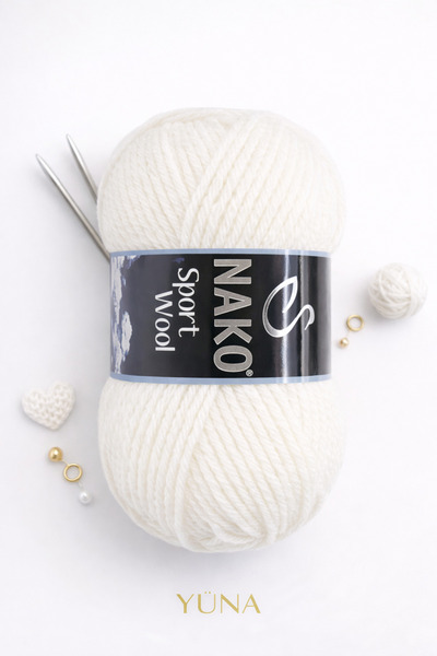 NAKO Sport Wool Thick Knitting Yarn 25% Y Wool 300 Cream