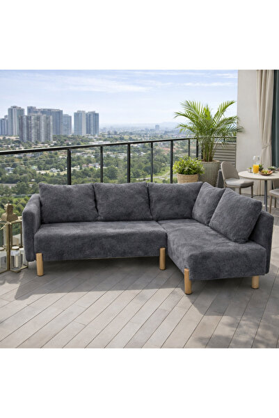 LOTUS PORT Köşe Takımı Peluş Kumaş