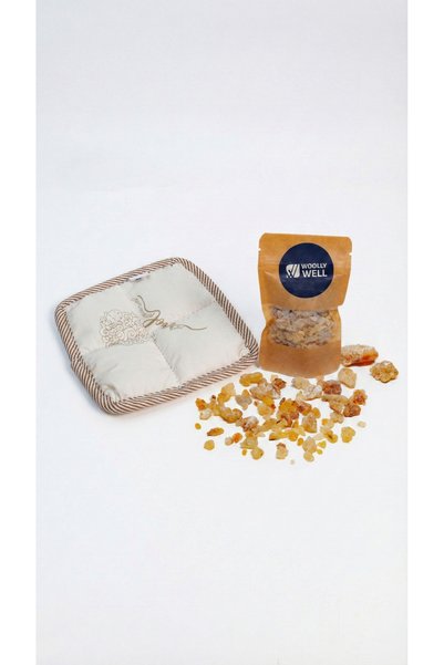 Woolly Well Set of 2 Merinos Sheep Wool Ü Medical Pillow 15X15 cm + Akgünlük Gum 50 Gr