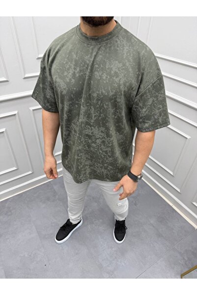 The Hench Ανδρικό μπλουζάκι Oversize με σχέδιο εκτύπωσης και λαιμόκοψη Crew Neck