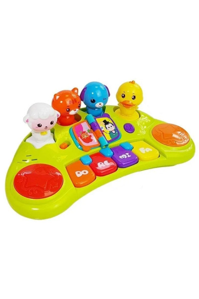 smile toys Orga Interactiva cu Animalute, Lumini, Sunete si Primele Note Muzi...
