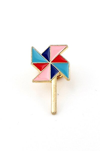 Stanbula Renkli Rüzgar Gülü Pin Yaka Çanta Süsü Metal Rozet RX0058