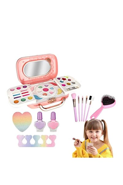 Rally Realistic Pretend Play Makeup Set for Girls with Portable Storage Bag Pink