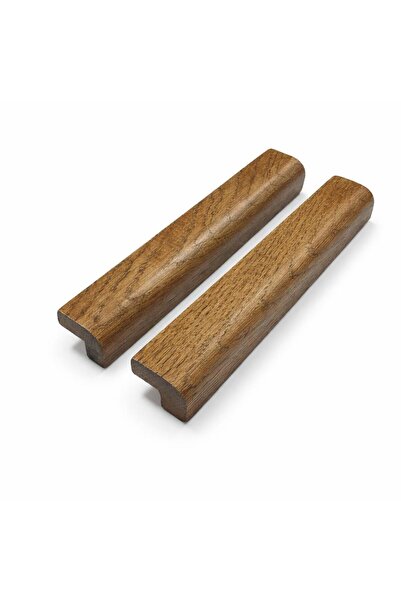 Dems Tasarım Ahşap Meşe İkili Kulp 12 cm ( Delikler Arası Mesafe 9.6 cm )
