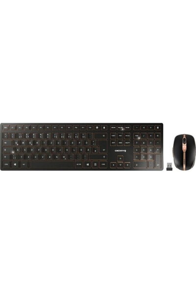 Cherry DW 9000 SLIM Desktop Set - US Layout Standard, Negru/Cupru