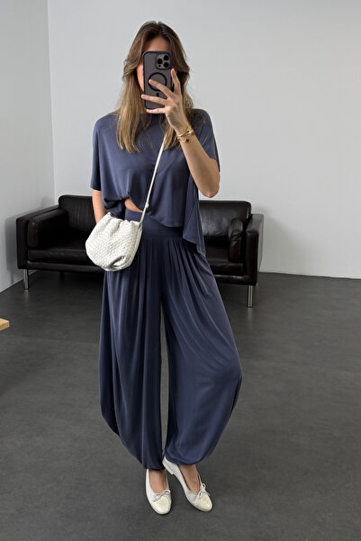 5in1Canpolat Indigo Modal Drapey Set 51149