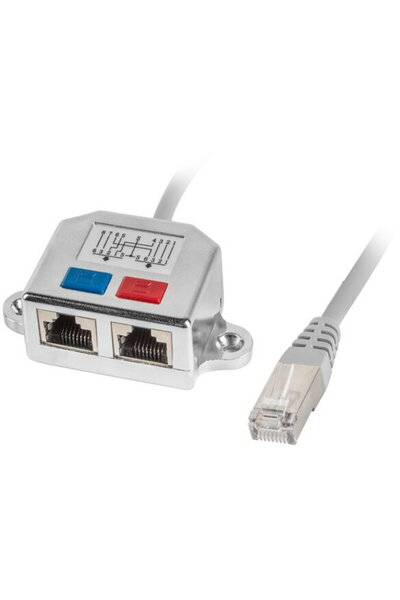 Lanberg Adaptor AD-0026-S (RJ45 M - 2 x RJ45 F; culoare gri)