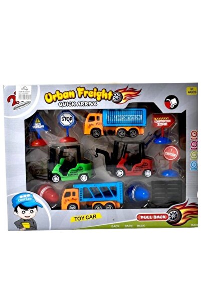 Rally Construction Zone Urban Freight Pull Back Vehicles Toy Set