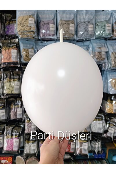 Parti Düşleri بالون كي-لينك 12 بوصة لون أبيض