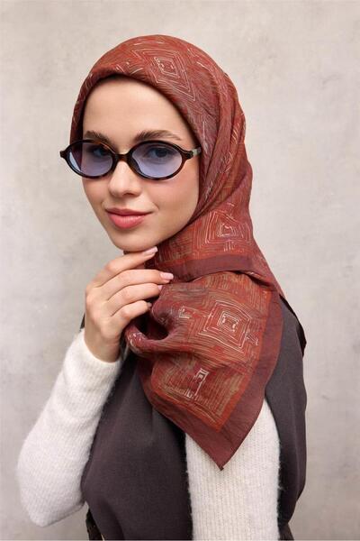 Silk Home Κασκόλ Viscon Velora Four Seasons Μοτίβο Λαβύρινθος Μούρνι 90x90