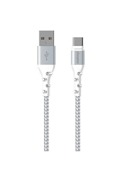 Energizer Metalic, nylon USB-C 2 metri, Alb