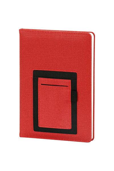 Mr.Notebook Kişiye Özel İsim Yazılı Kırmızı Telefon Kılıflı ve Kartlıklı Çizg...