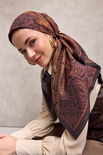 Silk Home Κασκόλ βισκόζης Velora Four Seasons Antique Pattern Dark Plum 90x90