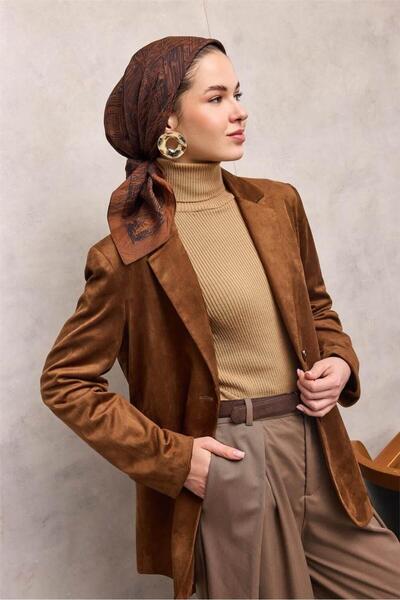 Silk Home Φουλάρι βισκόζης βελόρα με σχέδιο λαβύρινθου από φλοιό κρεμμυδιού, ...