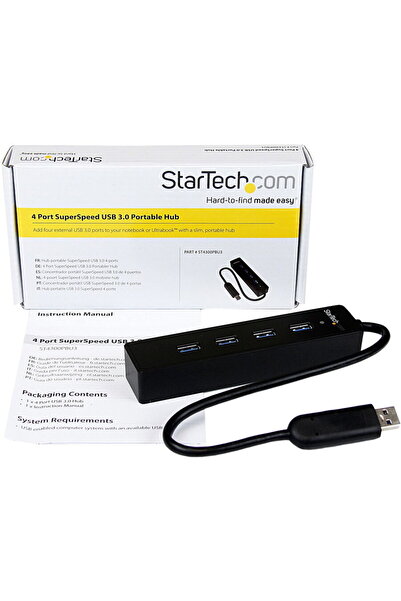 startech HUB USB 3.0 PORTABIL CU 4 PORTURI
