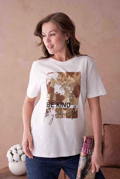 Noi Belis Crew Neck Printed Knitted T-Shirt Ss26Ts0025