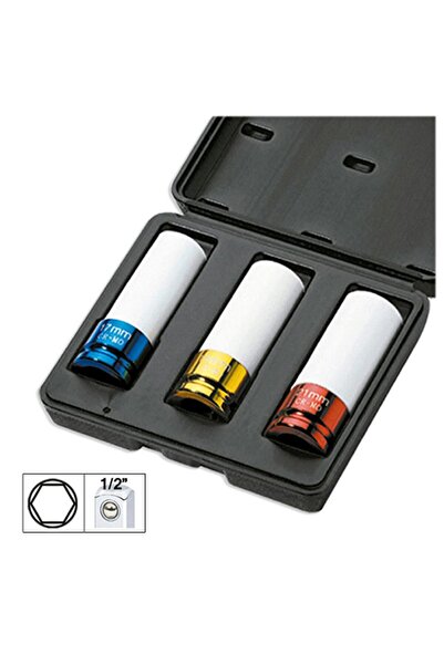 JBM Set 3 Tubulare Impact De 1/2` Sp. Extractie Roti