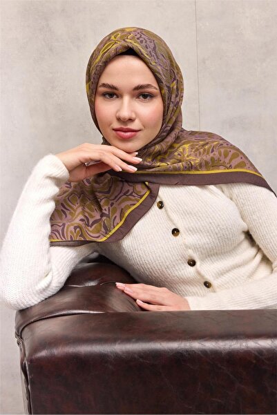 Silk Home Κασκόλ Viscon Velora Four Seasons Antique Pattern Σκούρο Καφέ 90x90