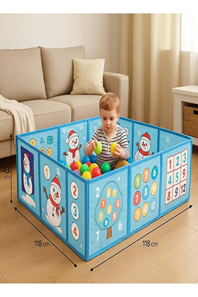 Rally سياج لعب قابل للطي للأطفال - ملعب آمن بجدران تعليمية ملونة برسومات كرتونية