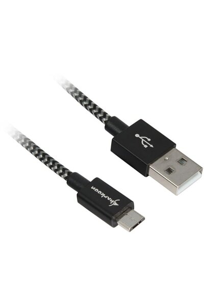 SHARKOON USB 2.0 A-B black / grey 1.0m - Aluminum + Braid