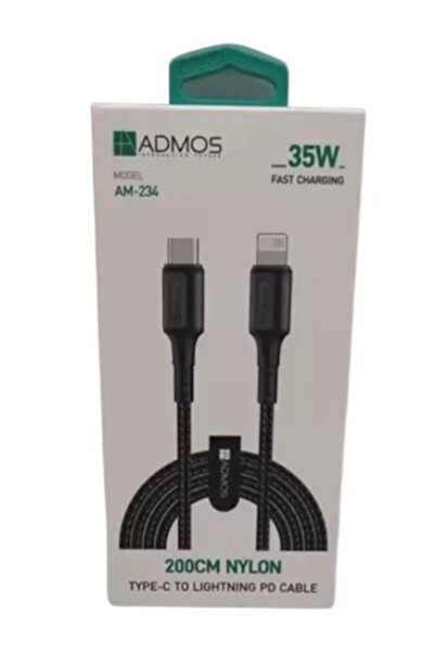 ADMOS AM-234 Type-C To iPhone Fast Charging Cable, 2 Meters Long
