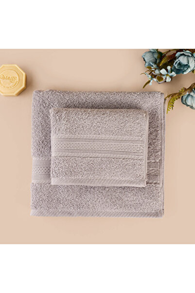 MATMEL 2-Piece Towel Set - Gray - 40X60 cm + 60X100 cm