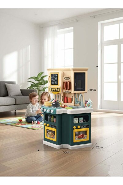 Rally Kids’ Play Kitchen Set with Realistic Design, Utensils, and Accessories