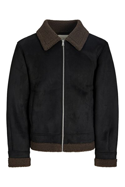 Jack & Jones سترة جورارجوس أفياتور سوداء للرجال طراز Styd Aw25 12294801-أسود