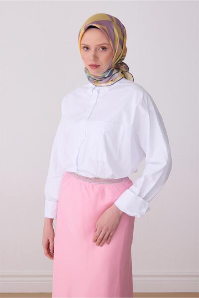 Belli Κίτρινο μοτίβο αντικειμένων 100% μεταξωτό μαντήλι τουίλ 4300-36