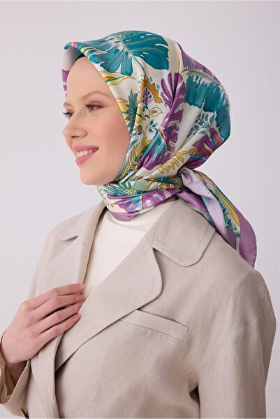 Belli Τυρκουάζ πολύχρωμο μοτίβο λουλουδιών 100% μεταξωτό μαντήλι twill 4323-84