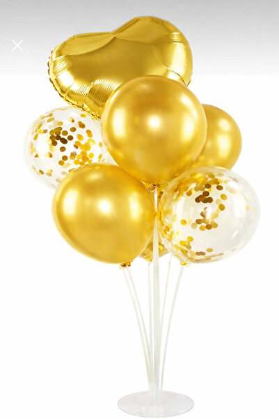 Partifabrik Gold Heart Balloon Stand Birthday